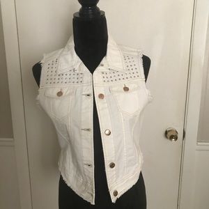 Closet Clean Out $5 White-denim Vest - Size M